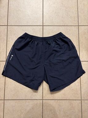 Artengo Men’s Running Athletic Sports Shorts Navy Color With White Size Large